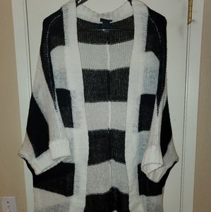 Torrid Striped Open Knit Cardigan